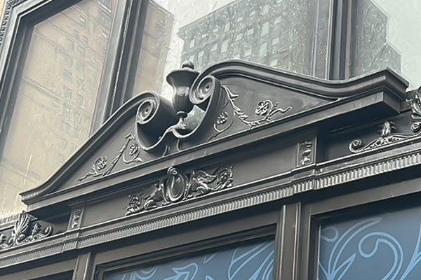 detail on transom of book tower door