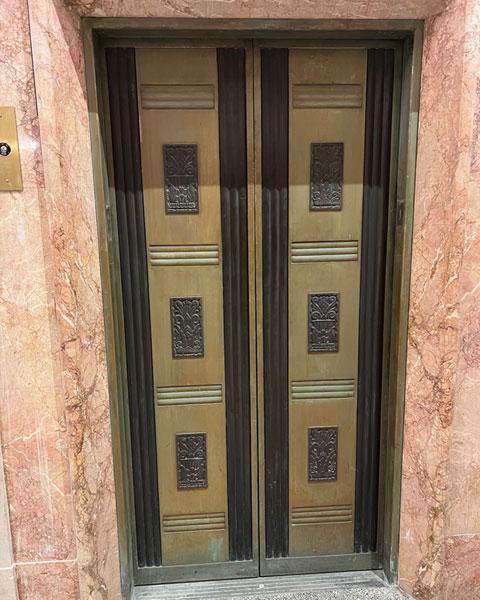 bronze restoration elevator doors