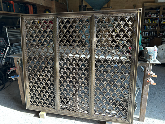 re-created grilles for book tower