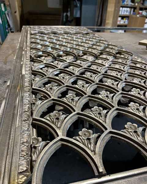 detail of recreated vestibule grille