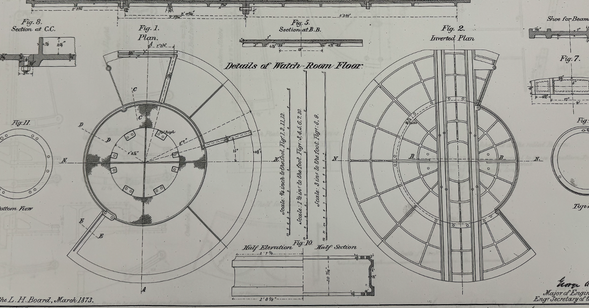 vintage lighthouse drawings