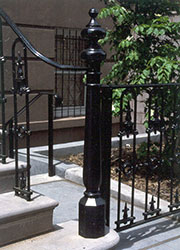 newel post in black cast iron