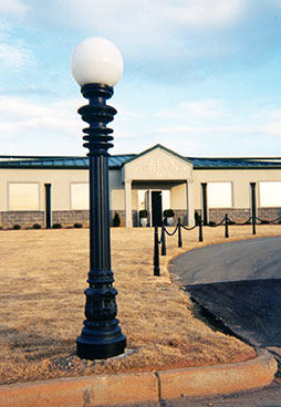 newel post with light