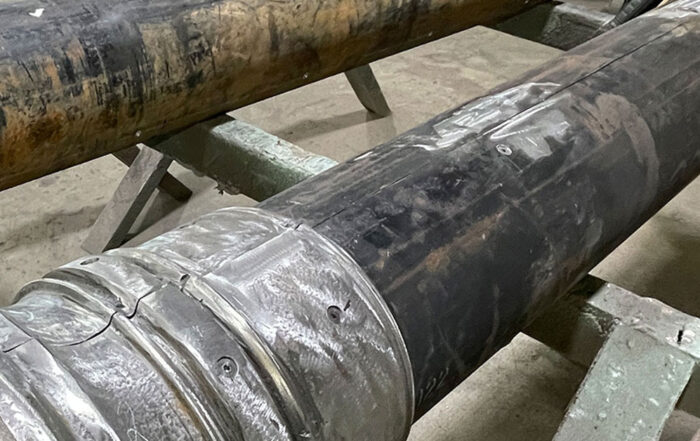 cast iron columns restoration in progress